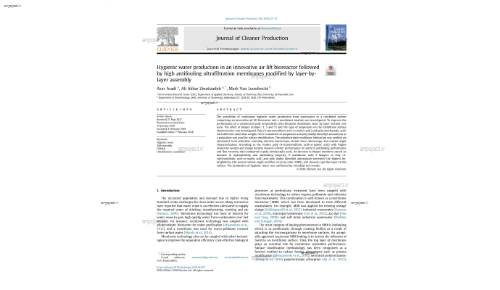 Hygienic water production in an innovative air lift bioreactor followed by high antifouling ultrafiltration membranes modified by layer-bylayer assembly